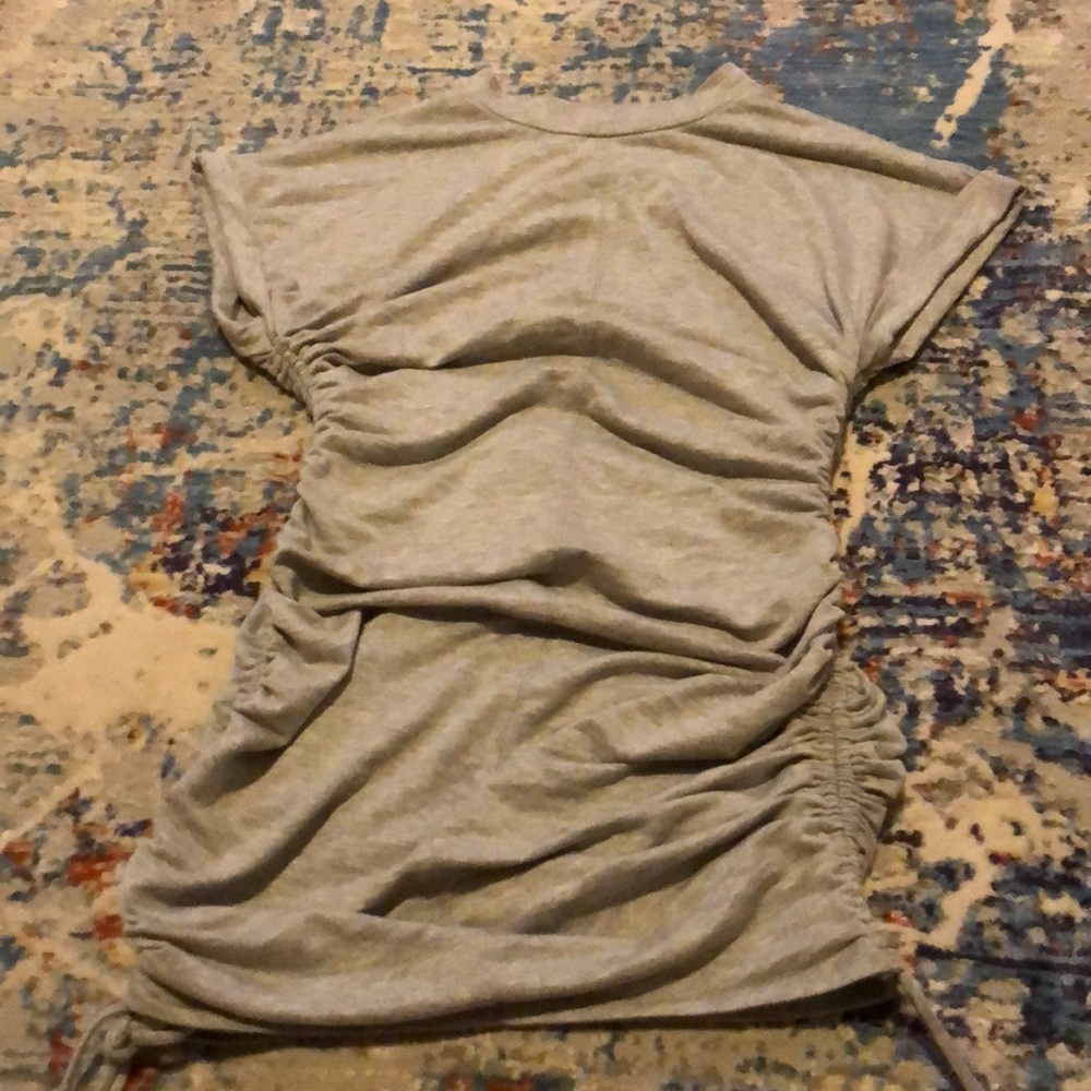 Fashion Nova gray short sleeved drawstring dress